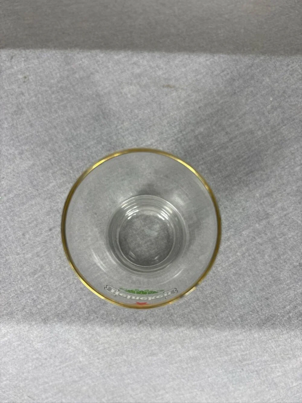 Heineken Beer Glass Gold Rim Red Star Logo Barware Pilsner